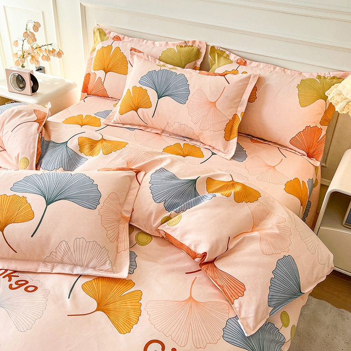 91家纺网 家纺一手货源 找家纺 沐珩家纺 2026新款植物羊绒加厚四件套单被套 银杏知秋