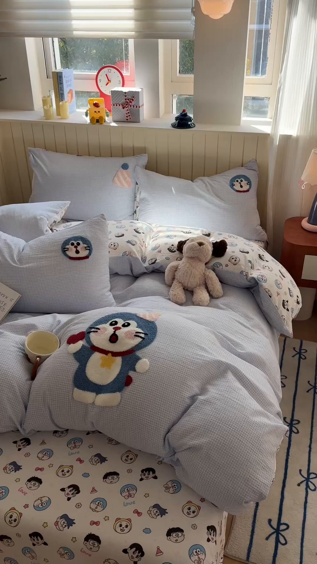 91家纺网 家纺一手货源 找家纺 艾特你 2026新款针织提花双层纱可爱毛巾绣四件套 可爱叮叮