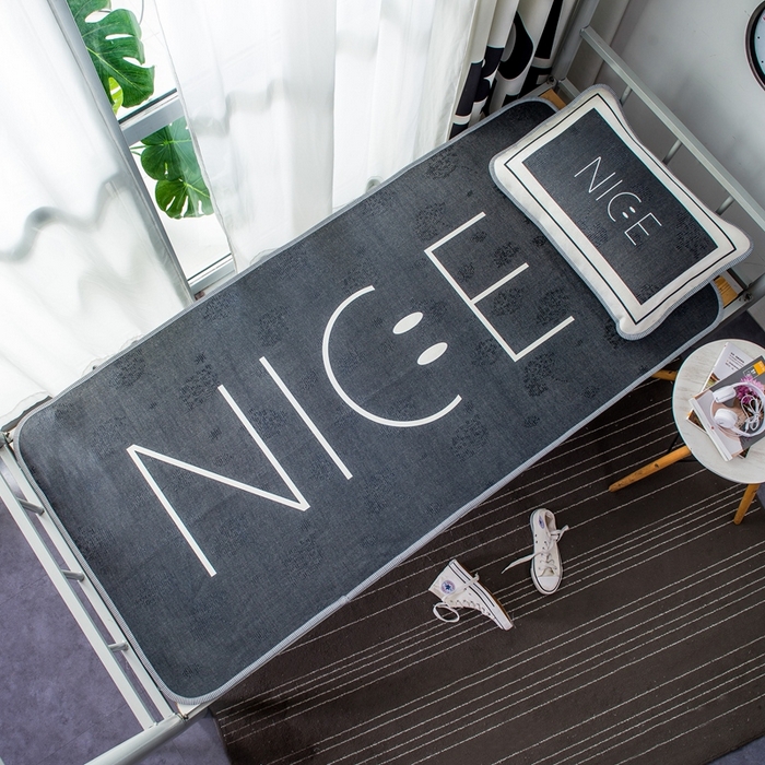 91家纺网 家纺一手货源 找家纺 宅部落 2026新款学生冰丝席单人宿舍席子凉席 Nice life 黑