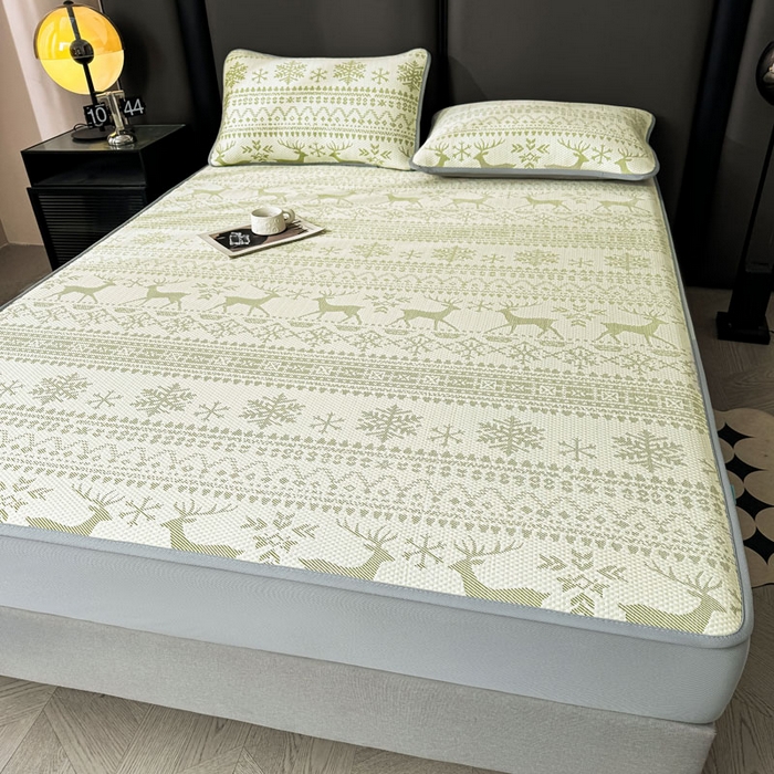 91家纺网 家纺一手货源 找家纺 （总）凯罗 2026新款凉豆豆简约时尚风凉感豆豆凉席床席床笠-床笠款