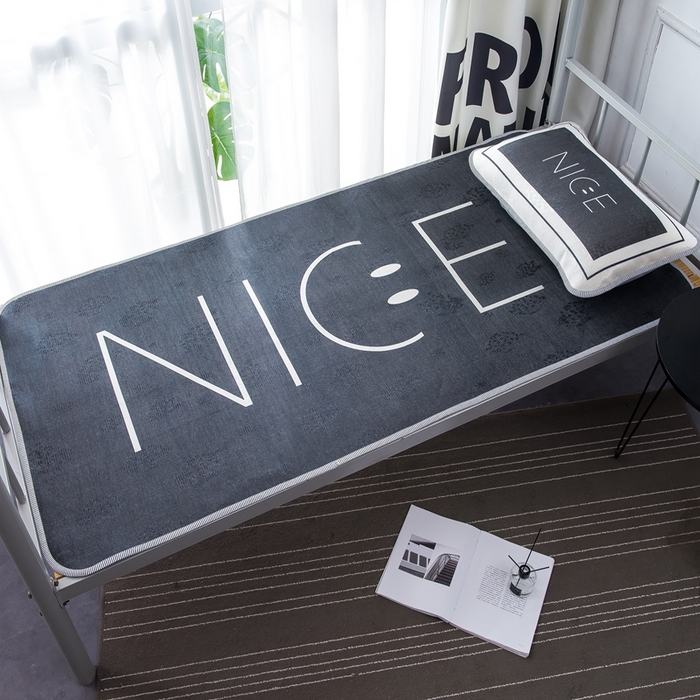 91家纺网 家纺一手货源 找家纺 宅部落 2026新款学生冰丝席单人宿舍席子凉席 Nice life 黑