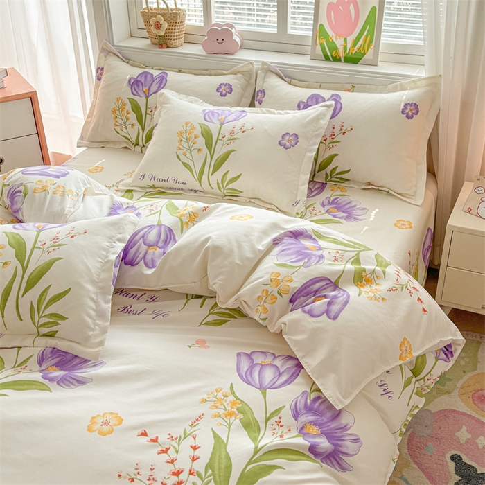 91家纺网 家纺一手货源 找家纺 沐珩家纺 2026新款植物羊绒加厚四件套单被套 幽境花开