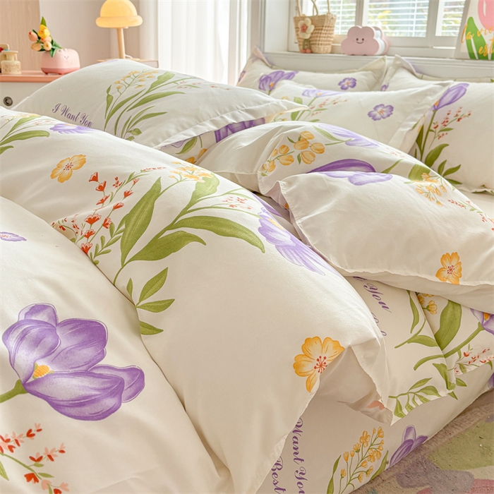 91家纺网 家纺一手货源 找家纺 沐珩家纺 2026新款植物羊绒加厚四件套单被套 幽境花开