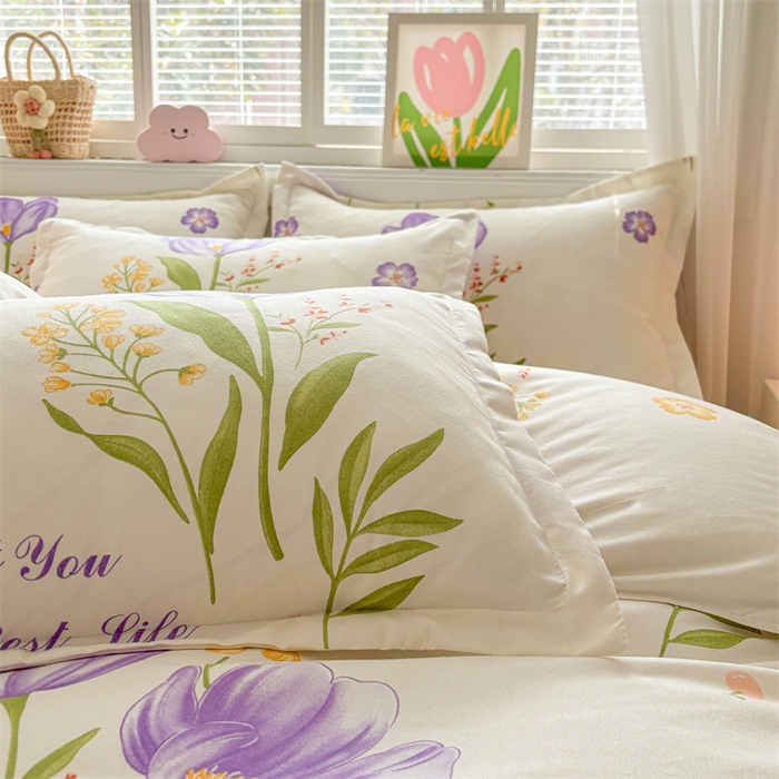 91家纺网 家纺一手货源 找家纺 沐珩家纺 2026新款植物羊绒加厚四件套单被套 幽境花开