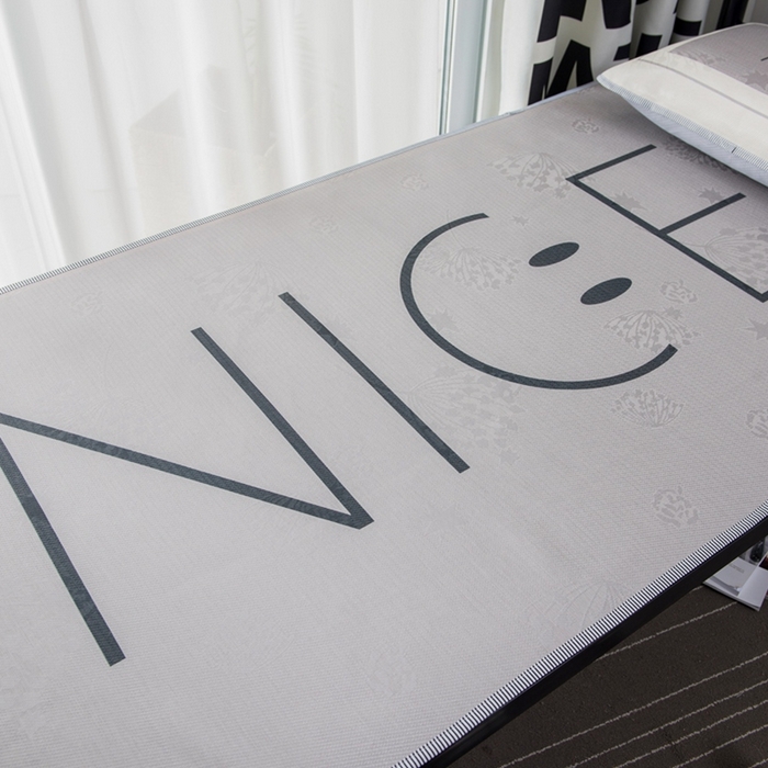 91家纺网 家纺一手货源 找家纺 宅部落 2026新款学生冰丝席单人宿舍席子凉席 Nice life灰