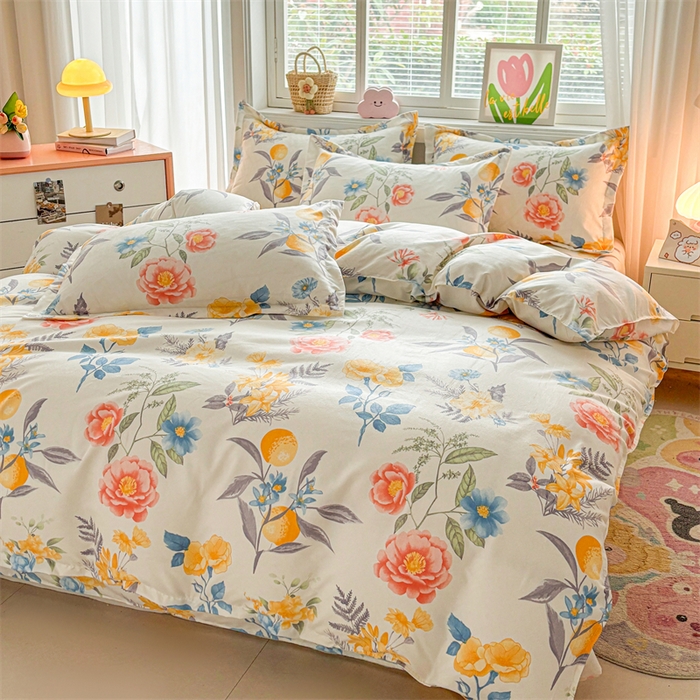 91家纺网 家纺一手货源 找家纺 沐珩家纺 2026新款植物羊绒加厚四件套单被套 幽幽花香