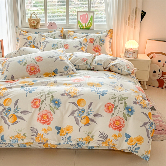 91家纺网 家纺一手货源 找家纺 沐珩家纺 2026新款植物羊绒加厚四件套单被套 幽幽花香