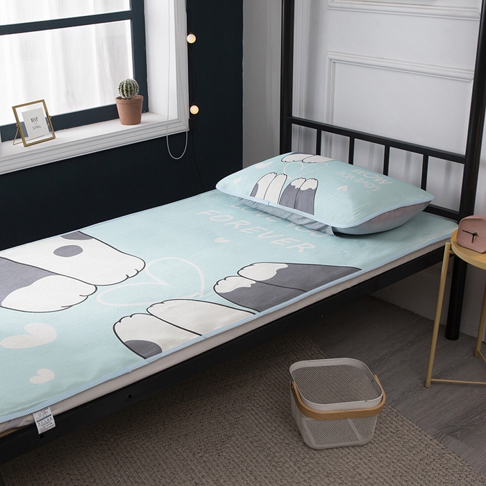 91家纺网 家纺一手货源 找家纺 宅部落 2026新款学生冰丝席单人宿舍席子凉席 爱心喵爪