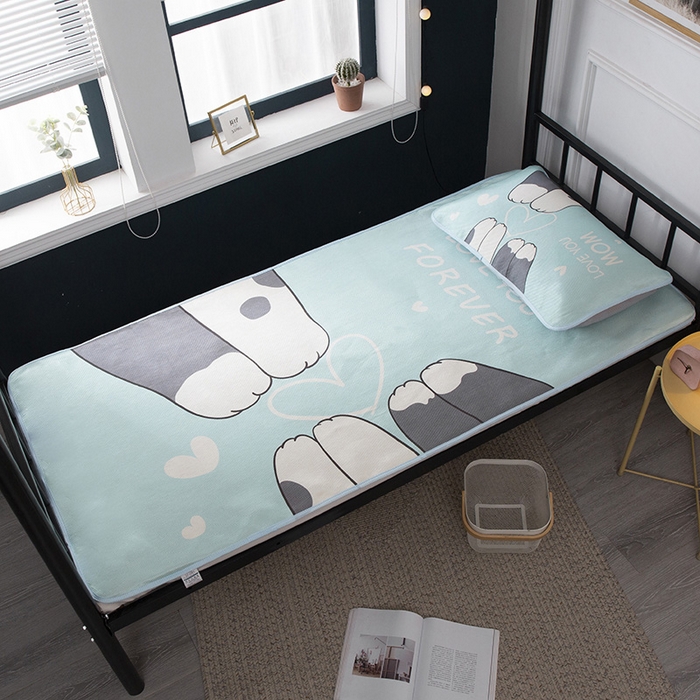 91家纺网 家纺一手货源 找家纺 宅部落 2026新款学生冰丝席单人宿舍席子凉席 爱心喵爪