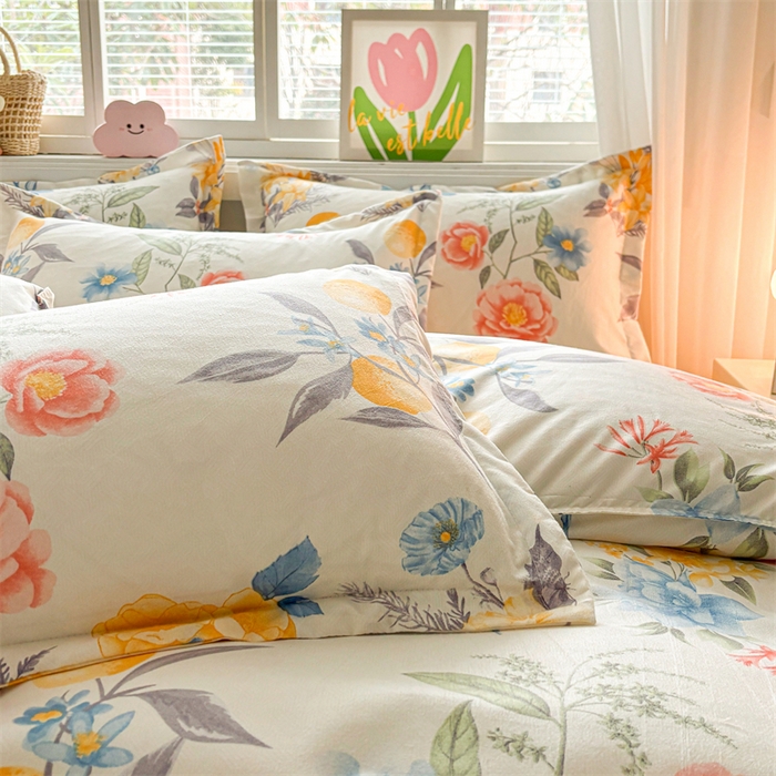 91家纺网 家纺一手货源 找家纺 沐珩家纺 2026新款植物羊绒加厚四件套单被套 幽幽花香