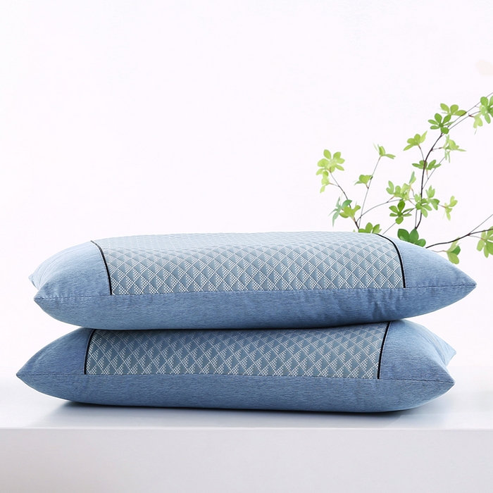 91家纺网 家纺一手货源 找家纺 小牛席业 2026新款7D小三角按摩-冷感豆豆【荞麦枕】夏凉枕夏凉枕夏天凉枕头竹枕头冰丝枕套藤枕头冰藤枕记忆枕 7D小三角按摩-冷感豆豆【荞麦枕】（蓝色）