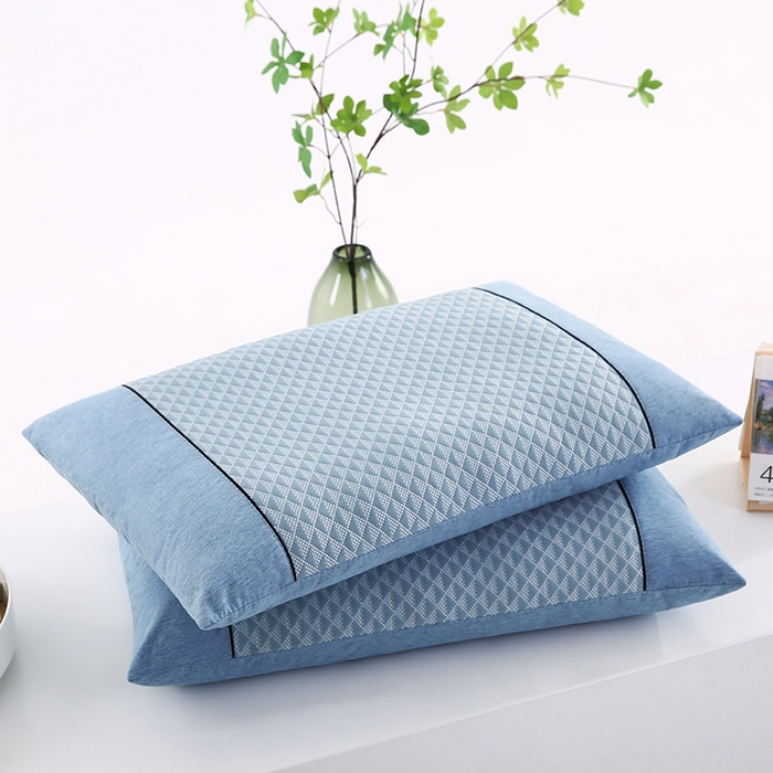91家纺网 家纺一手货源 找家纺 小牛席业 2026新款7D小三角按摩-冷感豆豆【荞麦枕】夏凉枕夏凉枕夏天凉枕头竹枕头冰丝枕套藤枕头冰藤枕记忆枕 7D小三角按摩-冷感豆豆【荞麦枕】（蓝色）