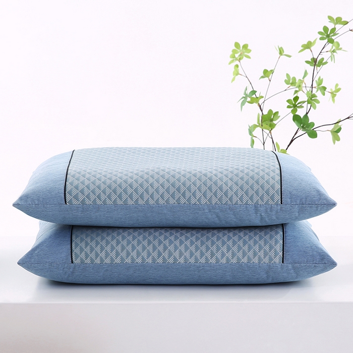 91家纺网 家纺一手货源 找家纺 小牛席业 2026新款7D小三角按摩-冷感豆豆【荞麦枕】夏凉枕夏凉枕夏天凉枕头竹枕头冰丝枕套藤枕头冰藤枕记忆枕 7D小三角按摩-冷感豆豆【荞麦枕】（蓝色）