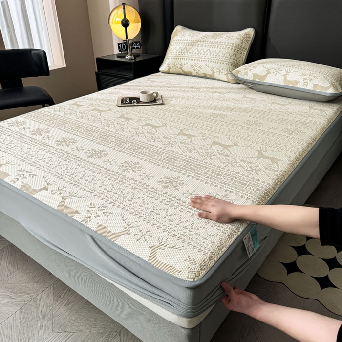 91家纺网 家纺一手货源 找家纺 （总）凯罗 2026新款凉豆豆简约时尚风凉感豆豆凉席床席床笠-床笠款