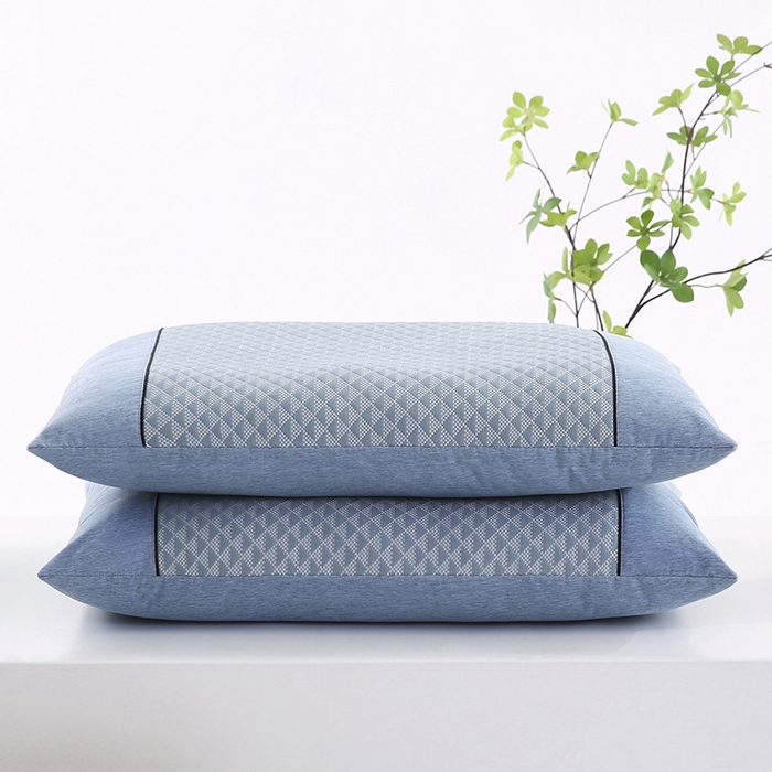 91家纺网 家纺一手货源 找家纺 小牛席业 2026新款7D小三角按摩-冷感豆豆【荞麦枕】夏凉枕夏凉枕夏天凉枕头竹枕头冰丝枕套藤枕头冰藤枕记忆枕 7D小三角按摩-冷感豆豆【荞麦枕】（蓝色）