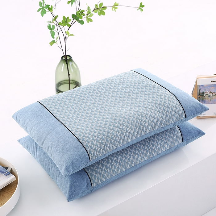 91家纺网 家纺一手货源 找家纺 小牛席业 2026新款7D小三角按摩-冷感豆豆【荞麦枕】夏凉枕夏凉枕夏天凉枕头竹枕头冰丝枕套藤枕头冰藤枕记忆枕 7D小三角按摩-冷感豆豆【荞麦枕】（蓝色）