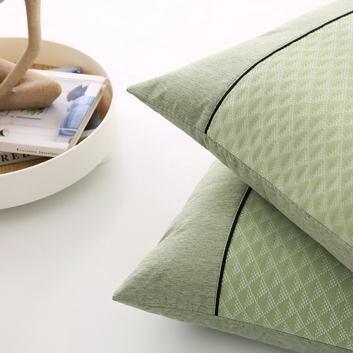 91家纺网 家纺一手货源 找家纺 小牛席业 2026新款7D小三角按摩-冷感豆豆【荞麦枕】夏凉枕夏凉枕夏天凉枕头竹枕头冰丝枕套藤枕头冰藤枕记忆枕 7D小三角按摩-冷感豆豆【荞麦枕】（绿色）