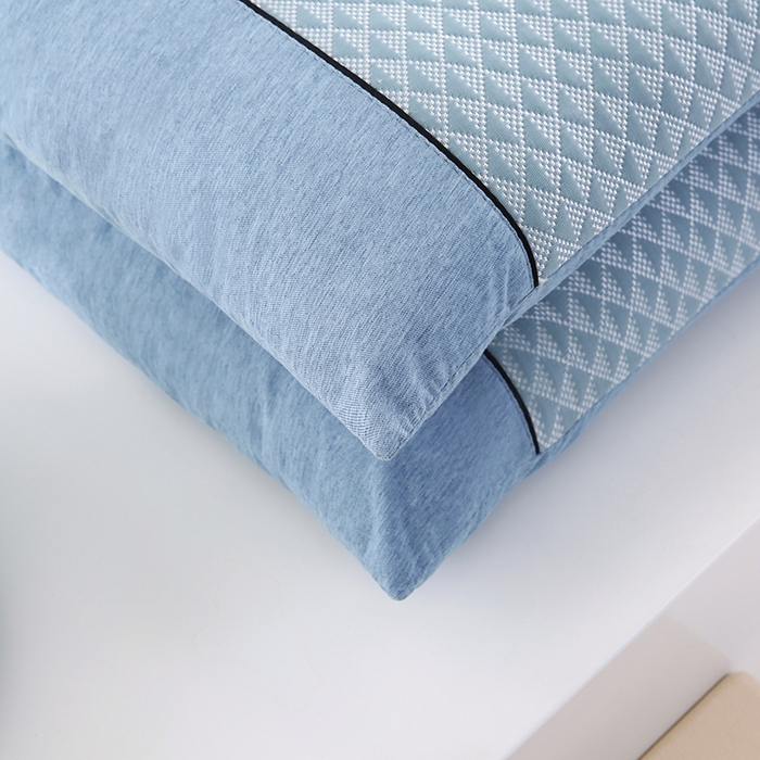 91家纺网 家纺一手货源 找家纺 小牛席业 2026新款7D小三角按摩-冷感豆豆【荞麦枕】夏凉枕夏凉枕夏天凉枕头竹枕头冰丝枕套藤枕头冰藤枕记忆枕 7D小三角按摩-冷感豆豆【荞麦枕】（蓝色）