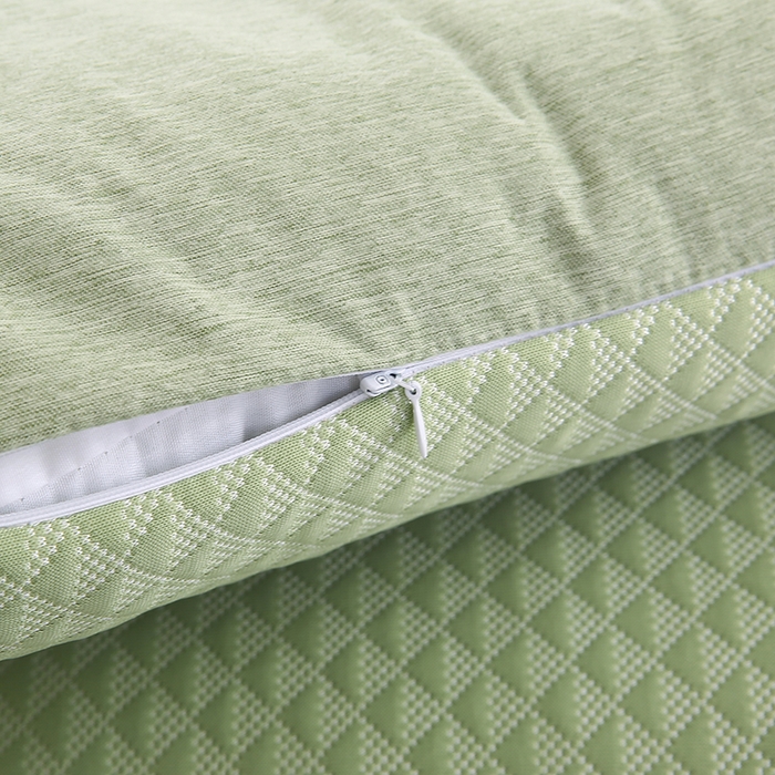 91家纺网 家纺一手货源 找家纺 小牛席业 2026新款7D小三角按摩-冷感豆豆【荞麦枕】夏凉枕夏凉枕夏天凉枕头竹枕头冰丝枕套藤枕头冰藤枕记忆枕 7D小三角按摩-冷感豆豆【荞麦枕】（绿色）