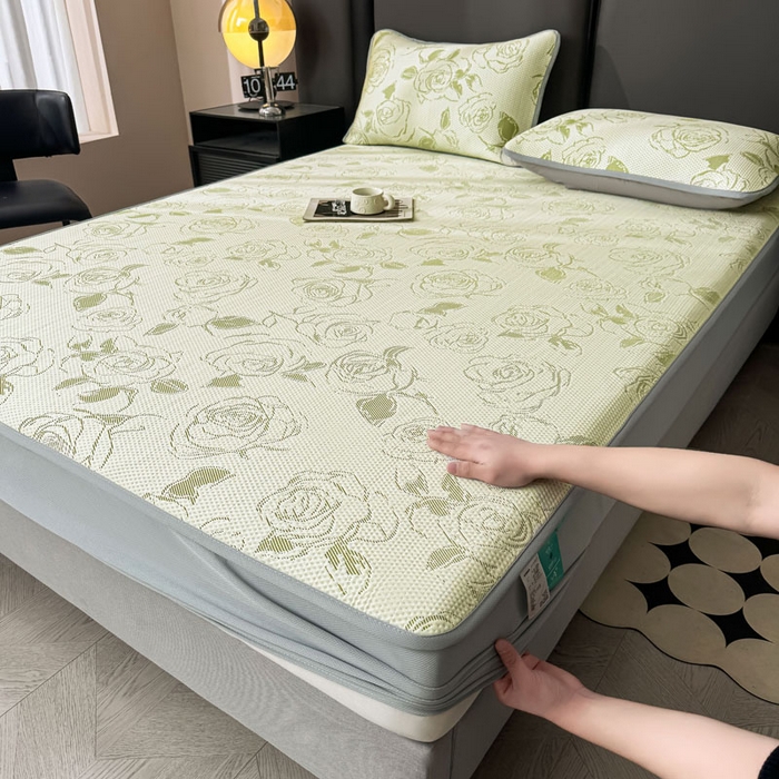 91家纺网 家纺一手货源 找家纺 （总）凯罗 2026新款凉豆豆简约时尚风凉感豆豆凉席床席床笠-床笠款