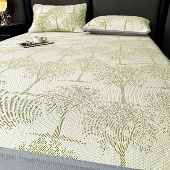 91家纺网 家纺一手货源 找家纺 凯罗 2026新款凉豆豆简约时尚风凉感豆豆凉席床席床笠-床笠款 发财树-薄荷绿