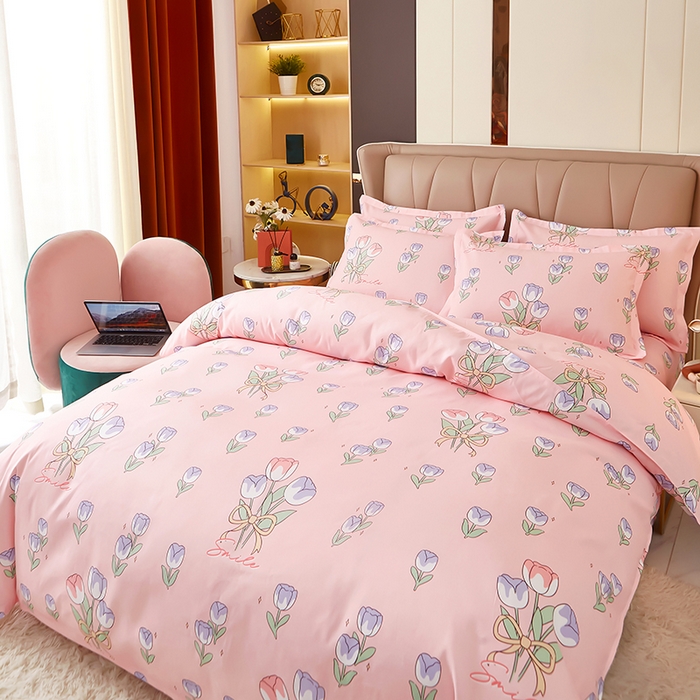 91家纺网 家纺一手货源 找家纺 沐珩家纺 2026新款植物羊绒加厚四件套单被套 紫色浪漫