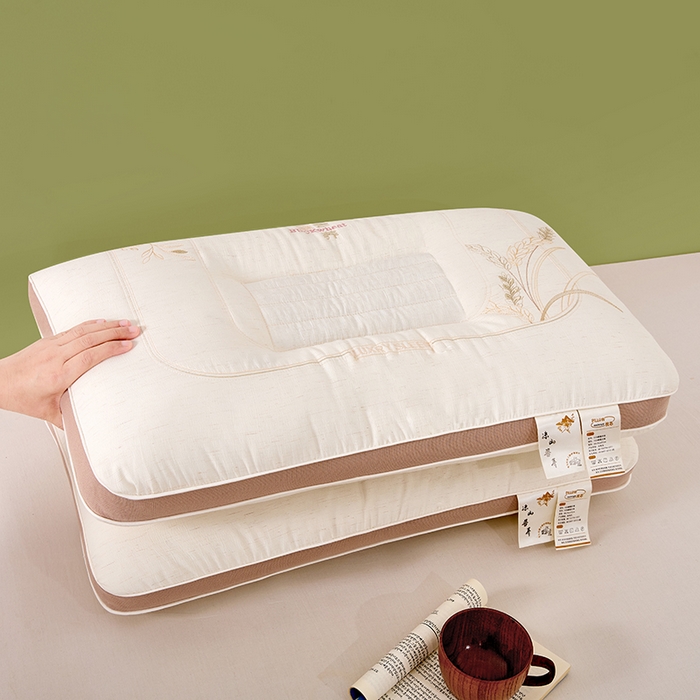 91家纺网 家纺一手货源 找家纺 （总）浩宇家纺 2026新款亚麻苦荞枕枕皮枕壳枕头枕芯舒适定型款成人家用2611