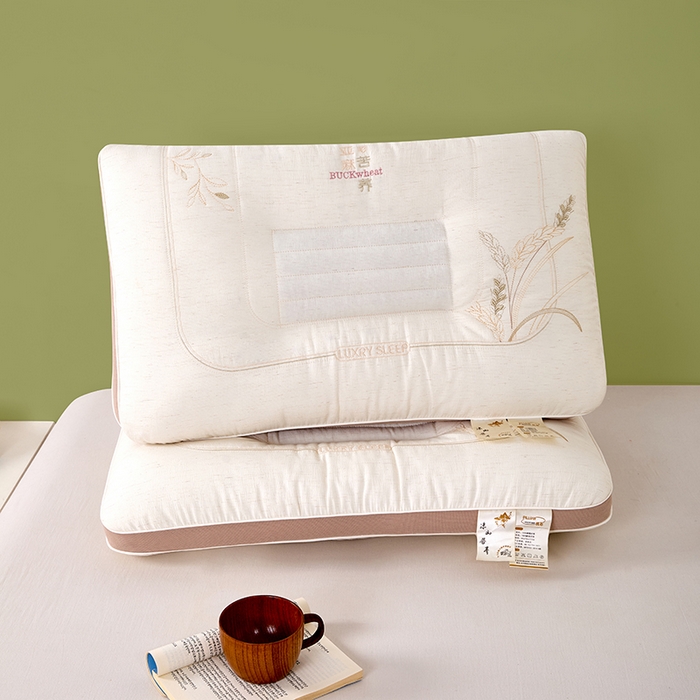 91家纺网 家纺一手货源 找家纺 （总）浩宇家纺 2026新款亚麻苦荞枕枕皮枕壳枕头枕芯舒适定型款成人家用2611