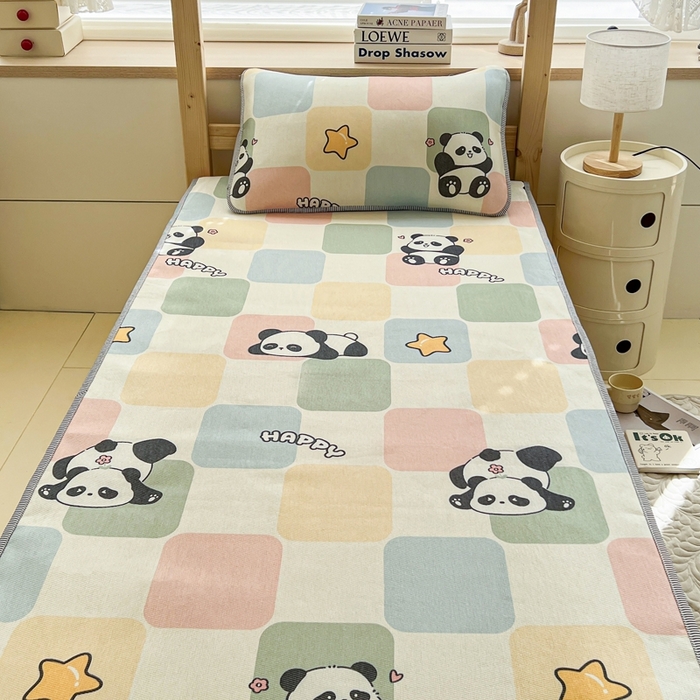 91家纺网 家纺一手货源 找家纺 宅部落 2026新款学生冰丝席单人宿舍席子凉席 大熊猫