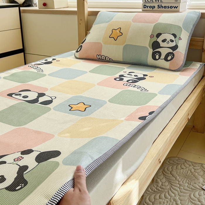 91家纺网 家纺一手货源 找家纺 宅部落 2026新款学生冰丝席单人宿舍席子凉席 大熊猫