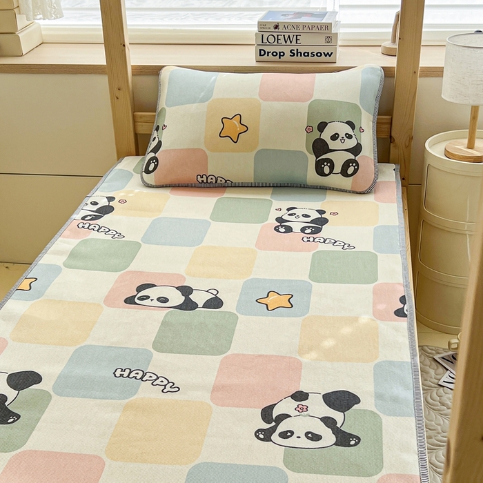 91家纺网 家纺一手货源 找家纺 宅部落 2026新款学生冰丝席单人宿舍席子凉席 大熊猫