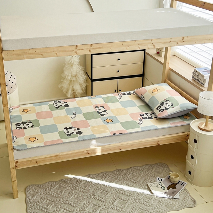 91家纺网 家纺一手货源 找家纺 宅部落 2026新款学生冰丝席单人宿舍席子凉席 大熊猫