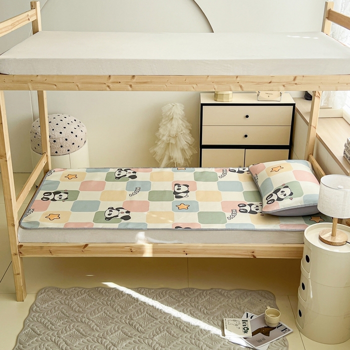 91家纺网 家纺一手货源 找家纺 宅部落 2026新款学生冰丝席单人宿舍席子凉席 大熊猫