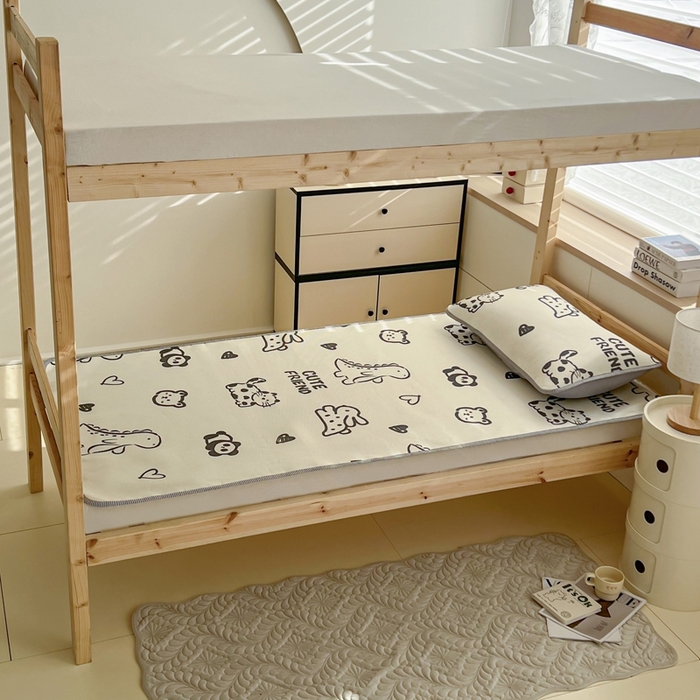 91家纺网 家纺一手货源 找家纺 宅部落 2026新款学生冰丝席单人宿舍席子凉席 动物派对