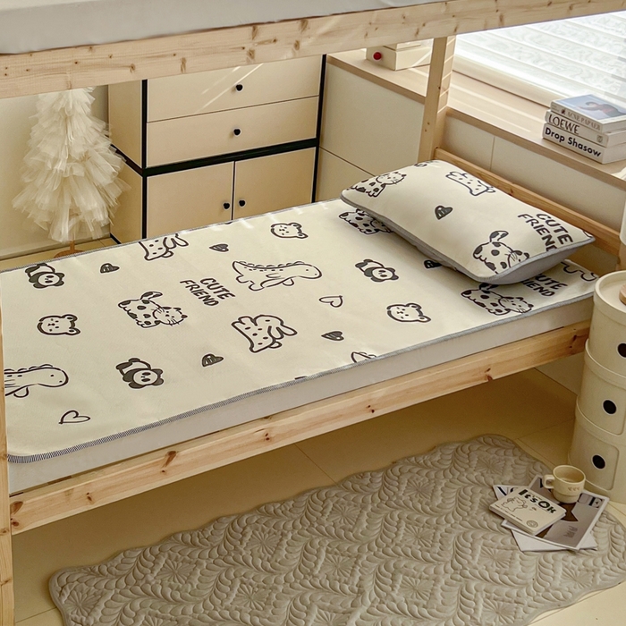 91家纺网 家纺一手货源 找家纺 宅部落 2026新款学生冰丝席单人宿舍席子凉席 动物派对