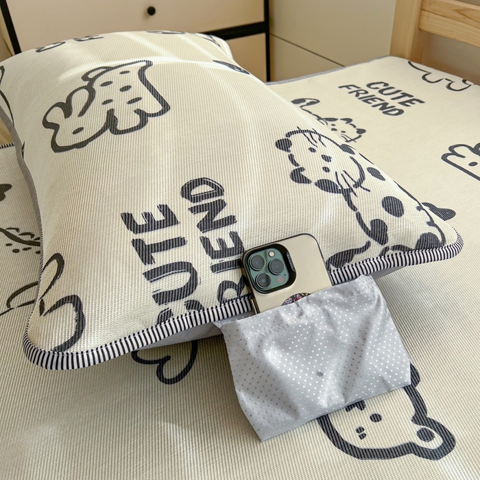 91家纺网 家纺一手货源 找家纺 宅部落 2026新款学生冰丝席单人宿舍席子凉席 动物派对