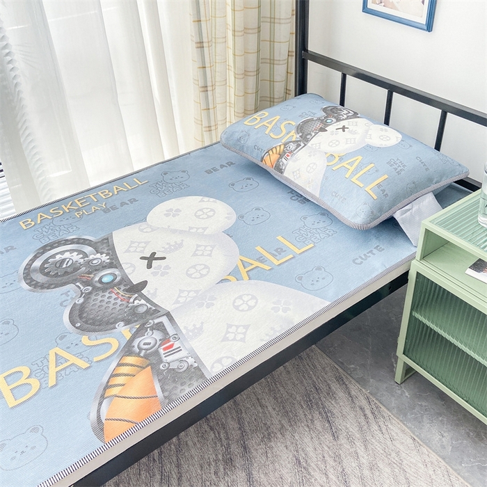 91家纺网 家纺一手货源 找家纺 宅部落 2026新款学生冰丝席单人宿舍席子凉席 机械熊