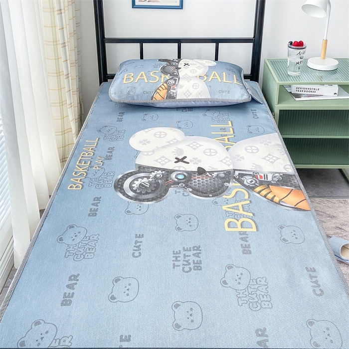 91家纺网 家纺一手货源 找家纺 宅部落 2026新款学生冰丝席单人宿舍席子凉席 机械熊