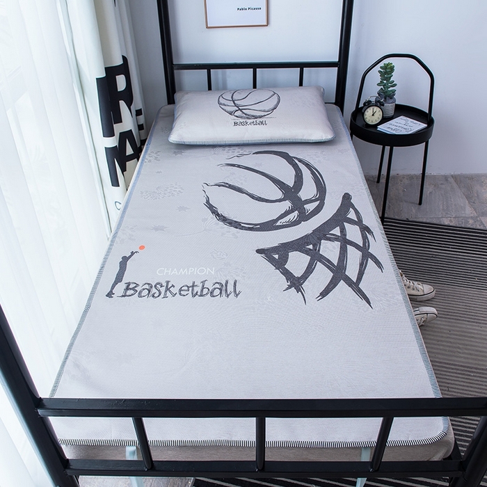 91家纺网 家纺一手货源 找家纺 宅部落 2026新款学生冰丝席单人宿舍席子凉席 篮球冠军