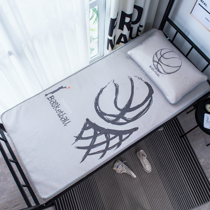 91家纺网 家纺一手货源 找家纺 宅部落 2026新款学生冰丝席单人宿舍席子凉席 篮球冠军