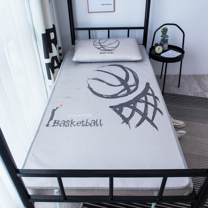 91家纺网 家纺一手货源 找家纺 宅部落 2026新款学生冰丝席单人宿舍席子凉席 篮球冠军