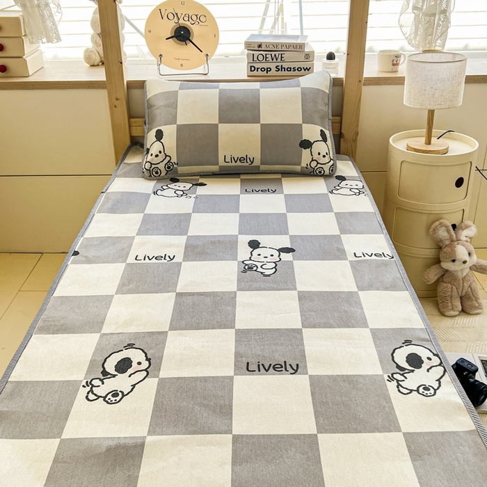 91家纺网 家纺一手货源 找家纺 宅部落 2026新款学生冰丝席单人宿舍席子凉席 乐活汪汪