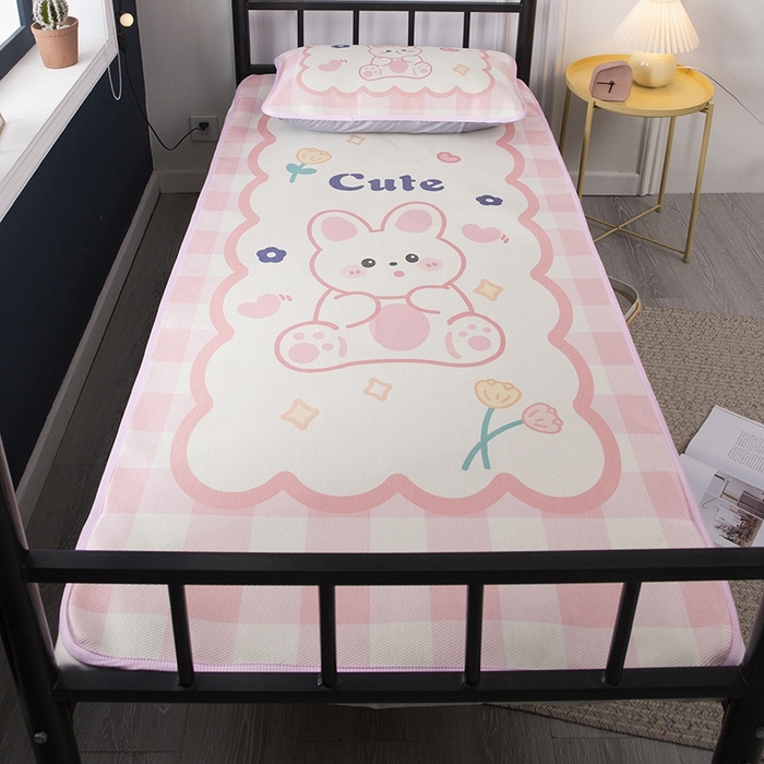 91家纺网 家纺一手货源 找家纺 宅部落 2026新款学生冰丝席单人宿舍席子凉席 萌萌兔