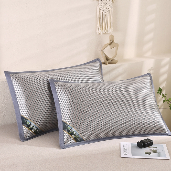 91家纺网 家纺一手货源 找家纺 小牛席业 2026新款大冰藤夏凉枕套系列凉枕套夏天枕套冰丝枕套竹枕套藤枕套冰藤枕套 大冰藤夏凉枕套（星光银色）