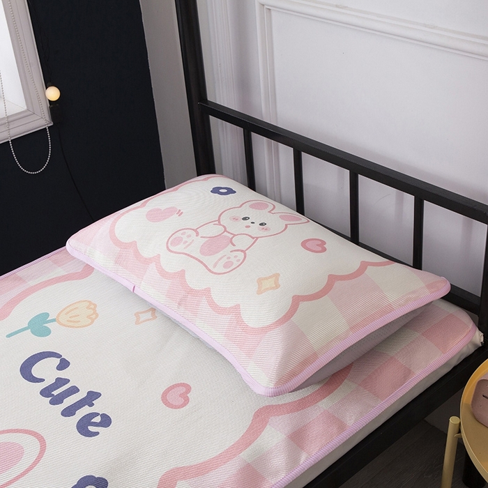 91家纺网 家纺一手货源 找家纺 宅部落 2026新款学生冰丝席单人宿舍席子凉席 萌萌兔