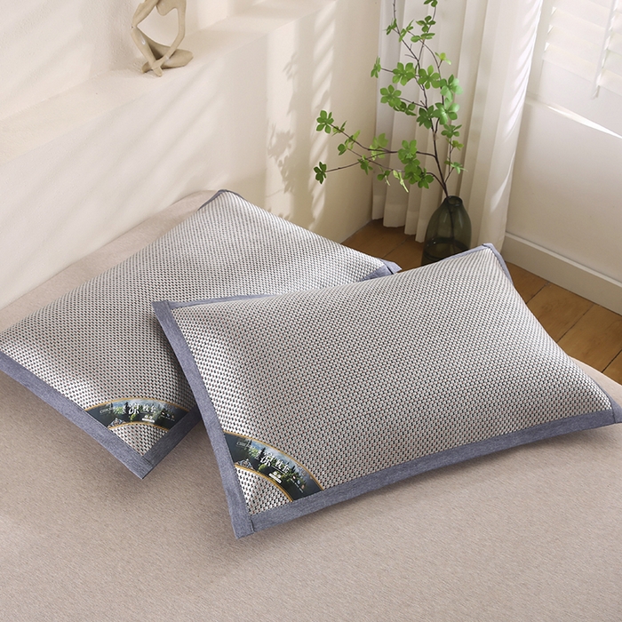 91家纺网 家纺一手货源 找家纺 小牛席业 2026新款大冰藤夏凉枕套系列凉枕套夏天枕套冰丝枕套竹枕套藤枕套冰藤枕套 大冰藤夏凉枕套（星光银色）