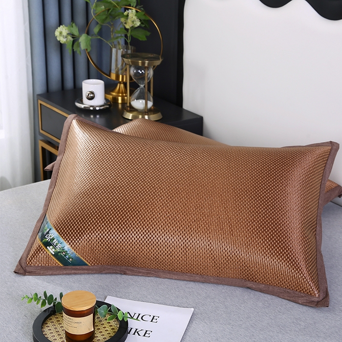91家纺网 家纺一手货源 找家纺 小牛席业 2026新款大冰藤夏凉枕套系列凉枕套夏天枕套冰丝枕套竹枕套藤枕套冰藤枕套 大冰藤夏凉枕套（咖色）