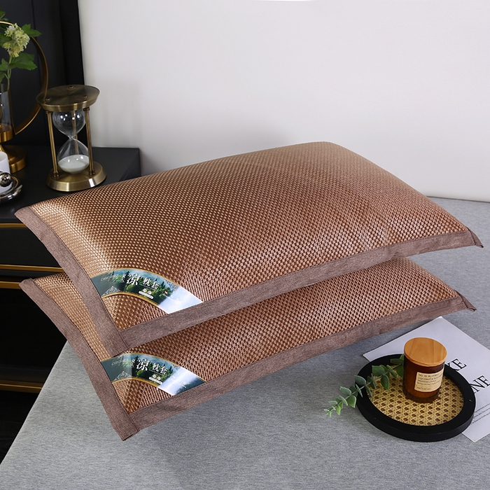 91家纺网 家纺一手货源 找家纺 小牛席业 2026新款大冰藤夏凉枕套系列凉枕套夏天枕套冰丝枕套竹枕套藤枕套冰藤枕套 大冰藤夏凉枕套（咖色）