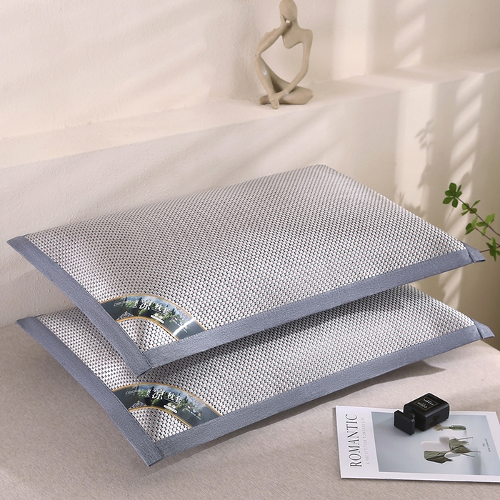 91家纺网 家纺一手货源 找家纺 小牛席业 2026新款大冰藤夏凉枕套系列凉枕套夏天枕套冰丝枕套竹枕套藤枕套冰藤枕套 大冰藤夏凉枕套（星光银色）