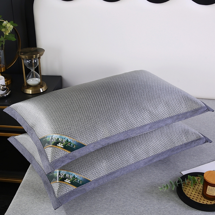 91家纺网 家纺一手货源 找家纺 小牛席业 2026新款大冰藤夏凉枕套系列凉枕套夏天枕套冰丝枕套竹枕套藤枕套冰藤枕套 大冰藤夏凉枕头（银灰）